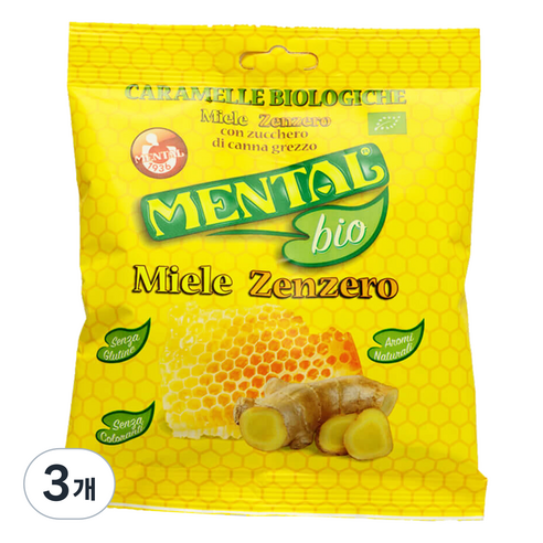 멘탈 꿀 생강 캔디, 90g, 3개