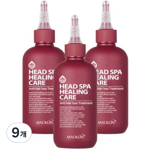 맥클린코스메틱 헤드스파 힐링케어 트리트먼트, 200ml, 9개