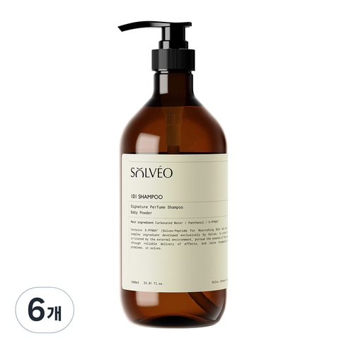 솔브이오 시그니처 퍼퓸 샴푸 베이비파우더향, 6개, 1000ml