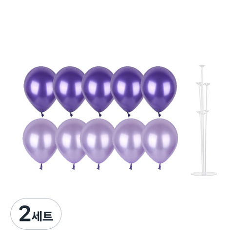 파티쇼 풍선꽂이장식세트 70cm, 퍼플파티, 2세트