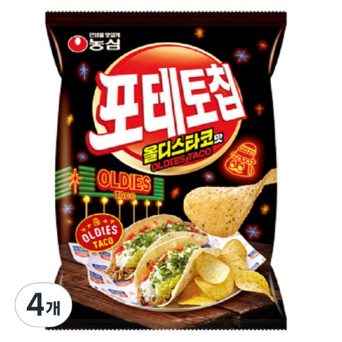 포테토칩 올디스타코맛, 105g, 4개
