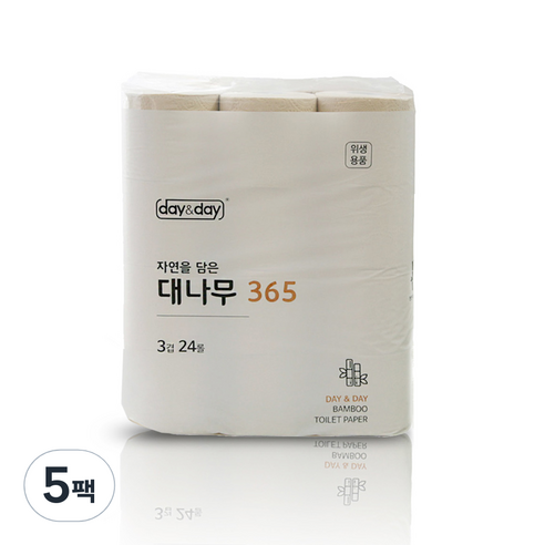 데이앤데이 자연소재 대나무 화장지, 24개입, 5개