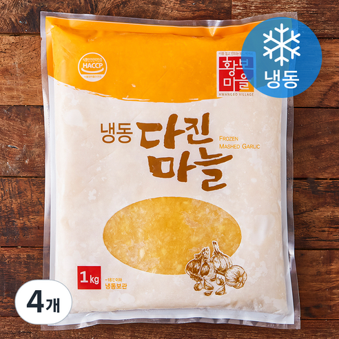 황보마을 중국산 다진마늘 국내가공 HACCP 인증 (냉동), 4개, 1kg