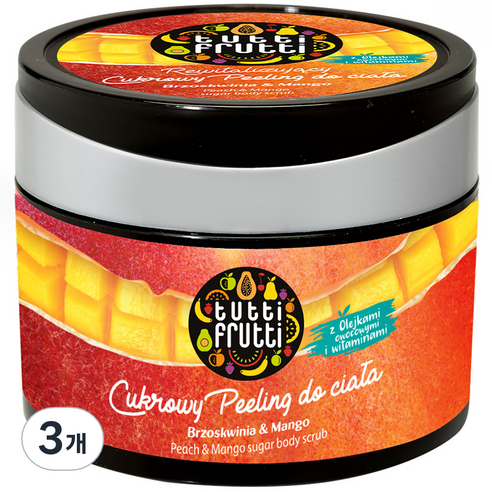 파모나 피치 앤 망고 슈가 바디 스크럽, 300g, 3개