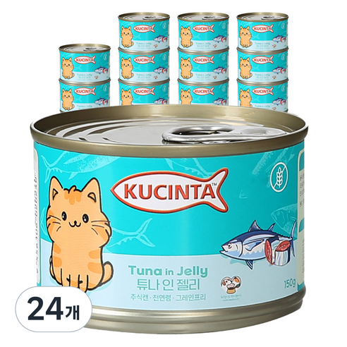쿠친타 고양이 전연령용 주식캔 습식사료, 참치, 150g, 24개