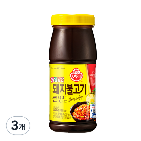 오뚜기 돼지불고기 큰 양념, 875g, 3개