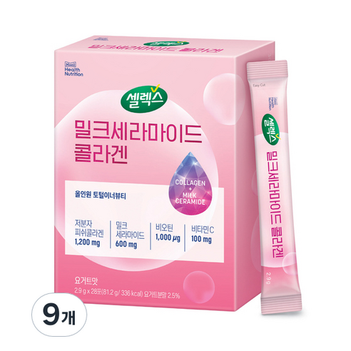 셀렉스 밀크세라마이드 콜라겐 28p, 81.2g, 9개