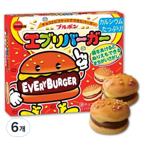 부르본 에브리버거 초코비스킷, 66g, 6개