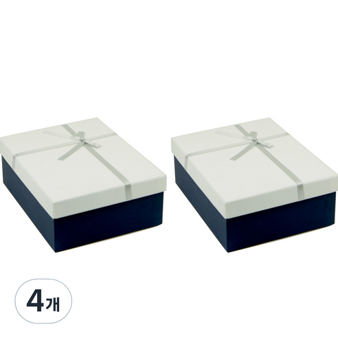 아이엔피 리본기프트 싸바리상자 23 x 18 x 8.5 cm, 네이비, 4개