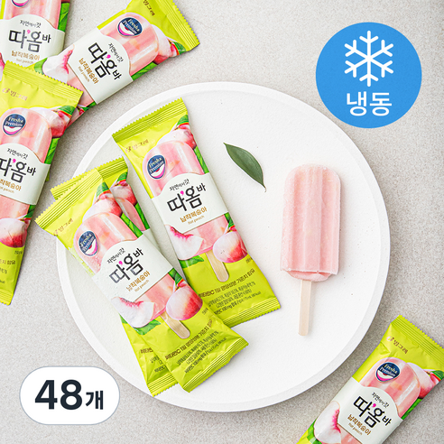 빙그레 따옴바 납작복숭아 아이스크림 (냉동), 75ml, 1개입, 48개