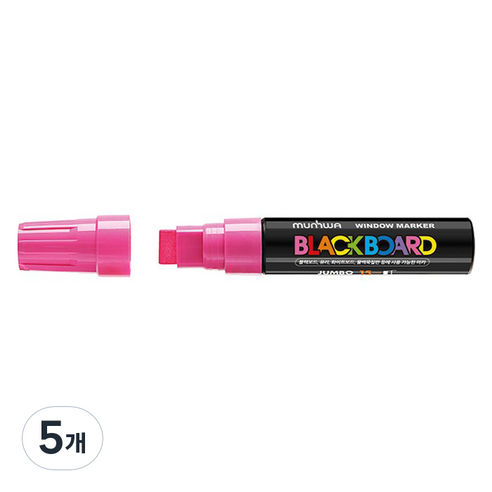 문화연필 점보 블랙보드마카 15mm, 분홍, 5개