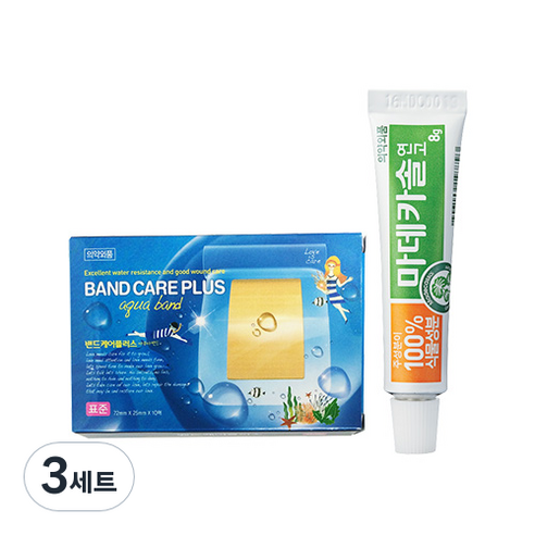 동국제약 마데카솔 8g + 밴드케어 방수 밴드 10p 세트, 3세트, 8ml