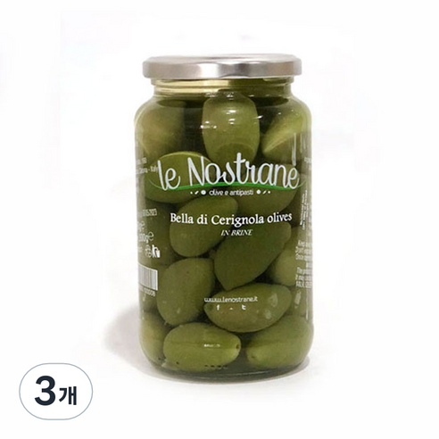 르노스트라네 벨라 디 체리뇰라 올리브 절임, 560g, 3개