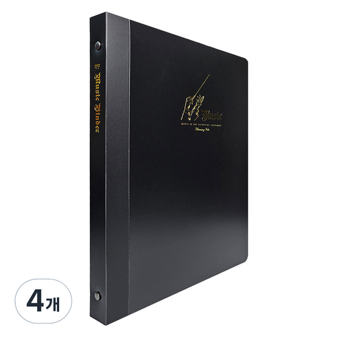 A4 O링 20매 바인더형 악보화일 BP3307, 블랙, 4개
