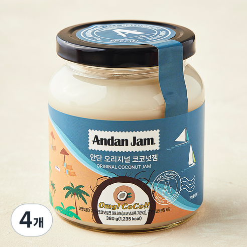 안단잼 오리지널 코코넛잼, 380g, 4개