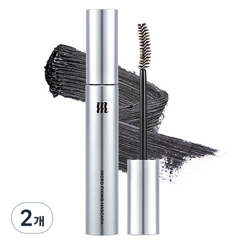 머지 마이크로 픽싱 볼륨 컬링 마스카라 9ml, MM2 블랙, 2개