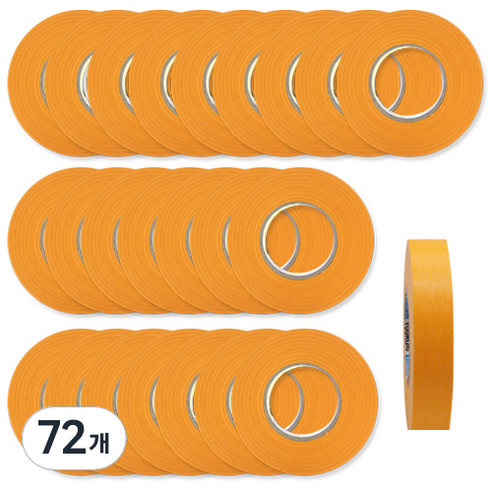OON 마스킹테이프 노란색 12mm, 72개