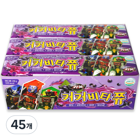 아텍스 커커비타쮸 헬로카봇 포도맛, 28g, 45개