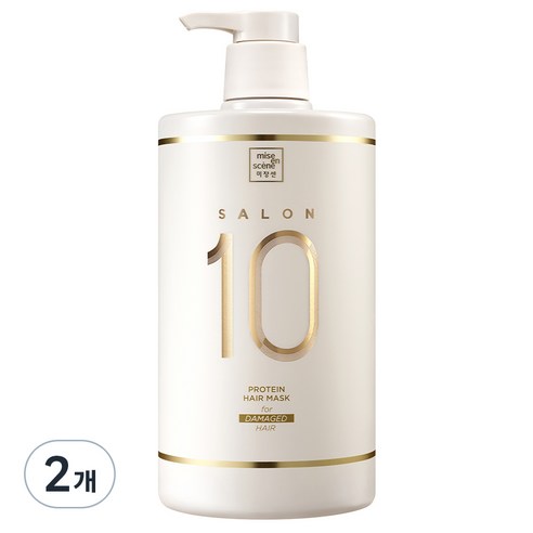 미쟝센 살롱10 단백질 에센스 헤어팩 손상 모발용, 990ml, 2개
