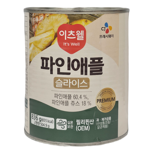 이츠웰 프리미엄 파인애플 슬라이스 3kg, 1개