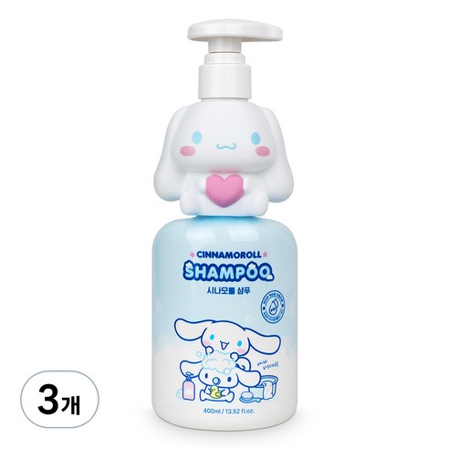 아텍스 시나모롤 약산성 샴푸 베이비파우더향, 400ml, 3개