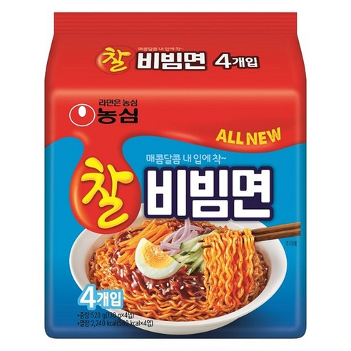 농심 찰비빔면, 4개