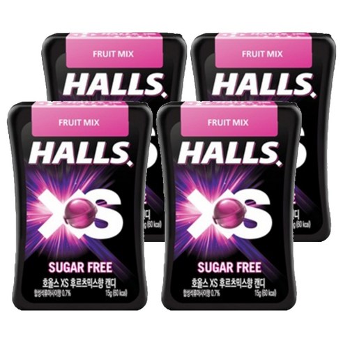 호올스 XS 후르츠 믹스향 캔디, 15g, 4개