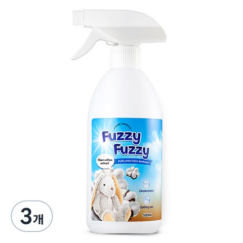 생활공식 뽀송뽀송 코튼 섬유탈취제, 3개, 500ml