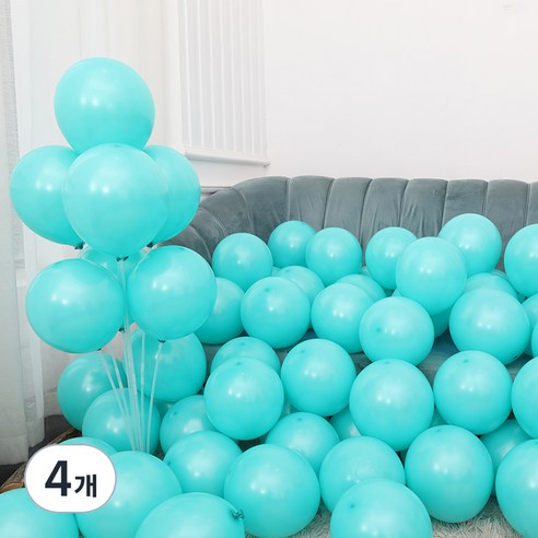 피앤비유니티 스탠다드 라운드 풍선 25cm 100p, 26 라임그린, 4개