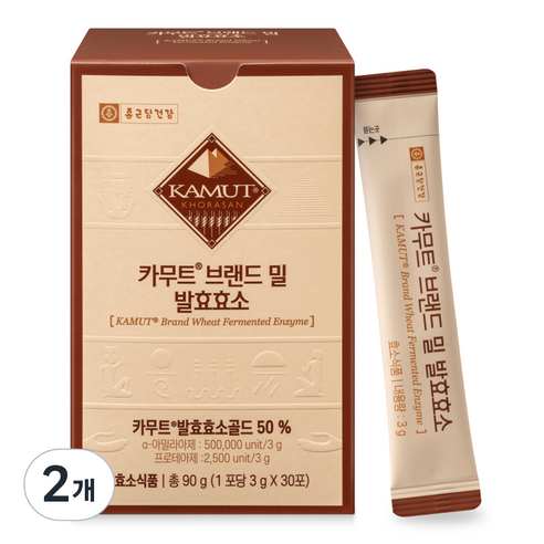 종근당건강 카무트 브랜드 밀 발효효소 30p, 90g, 2개