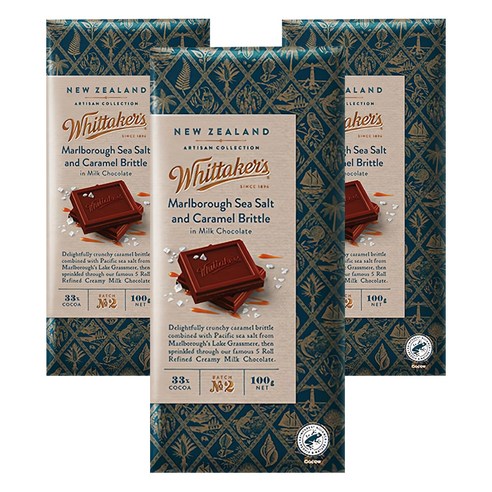 휘태커스 말보로 씨솔트 앤 카라멜 밀크초콜릿, 100g, 3개