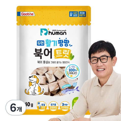 듀먼 반려동물 활기팡팡 트릿, 북어, 40g, 6개
