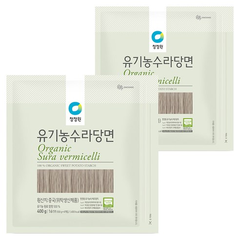 청정원 유기농 수라당면, 400g, 2개