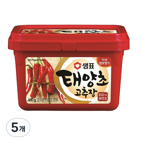 샘표 태양초 고추장, 500g, 5개