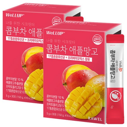 웰업 콤부차 애플망고 분말스틱, 5g, 30개입, 2개