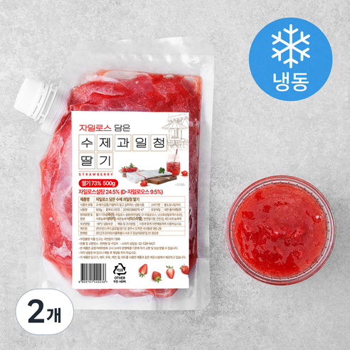 자일로스 담은 수제과일청 딸기 (냉동), 500g, 2개