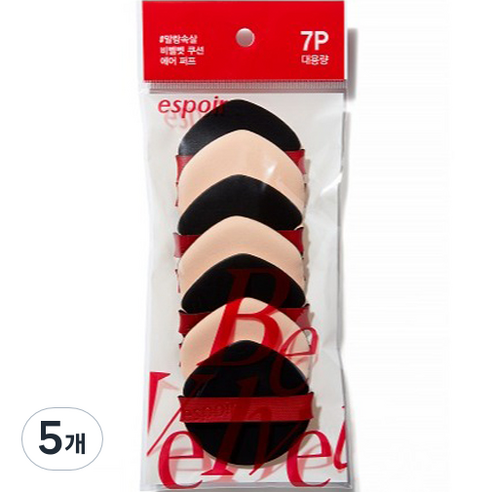 에스쁘아 비벨벳 에어 퍼프 7p, 혼합색상, 5개