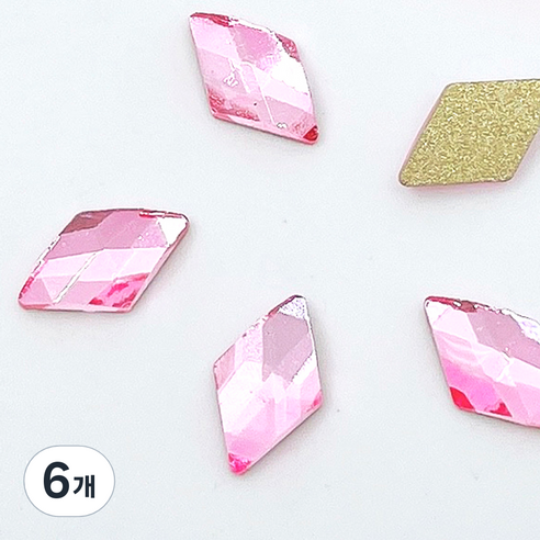 메이브라운 대용량 다이아 네일파츠 6x10mm 50p, 핑크, 300개