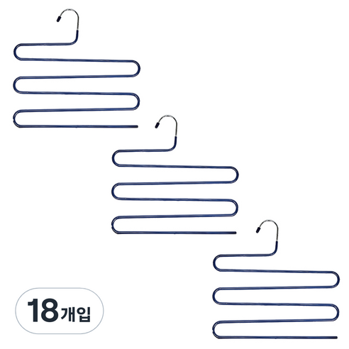 리벤스 논슬립 5단 바지걸이, 네이비, 18개