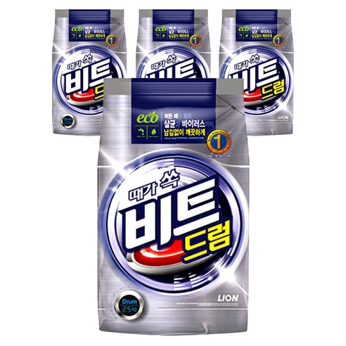 트롬  비트 드럼용 분말세제, 2.5kg, 4개