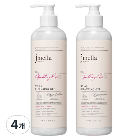 제이멜라 인 프랑스 스파클링 로제 클렌징 젤, 4개, 500ml