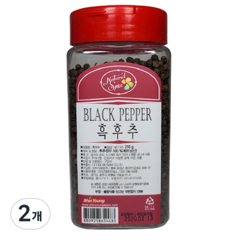 내츄럴스파이스 흑후추, 210g, 2개