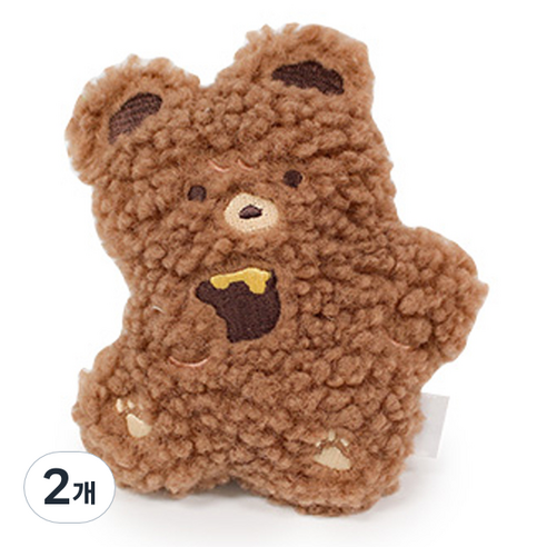 모찌타운 포켓형 뽀글뽀글 핫팩 인형 뽀글베어 12.5cm, 브라운계열, 2개