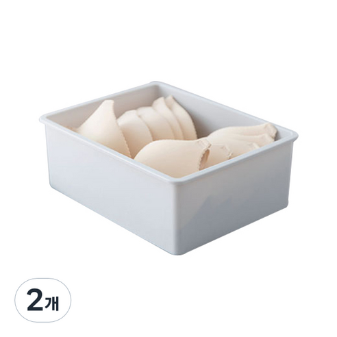 블럭마트 플라스틱 속옷정리함 양말정리함 그레이 1칸, 2개