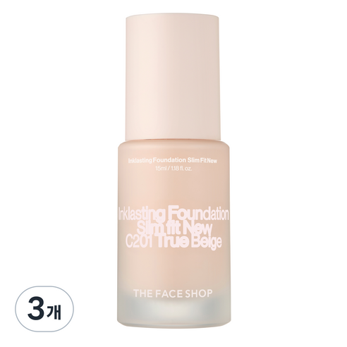 더페이스샵 잉크래스팅 파운데이션 슬림핏 뉴 15ml, C201 트루베이지, 3개