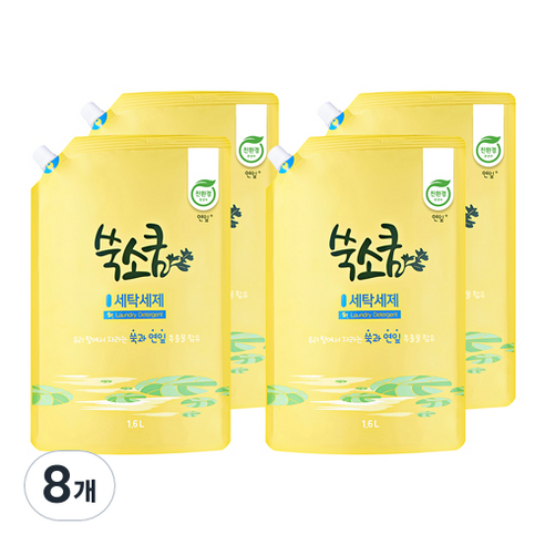 쑥소쿰 연잎 세탁세제, 1.6L, 8개