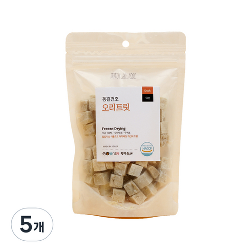 궁 반려동물 동결건조 간식 50g, 오리 트릿, 5개
