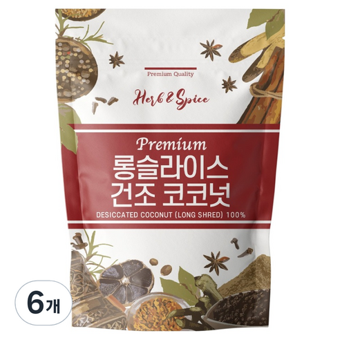 건조코코넛, 6개, 500g