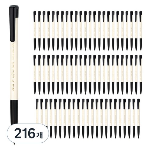 자바펜 e오피스 볼펜 0.7mm, 검정, 216개