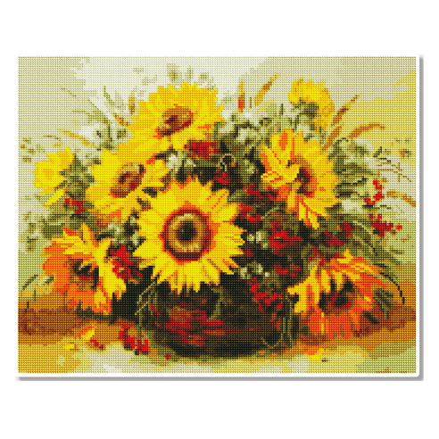 모모픽스페인팅 캔버스 액자 보석십자수 40 x 50 cm, 해바라기 바구니(DI03), 1개
